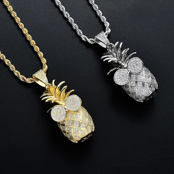 Pineapple Pendant Necklace New Arrival Zircon 2 Colors Men's Charms Necklace Fashion Plant Hip Hop Jewelry
Pineapple Pendant Necklace New Arrival Zircon 2 Colors Men's Charms Necklace Fashion Plant Hip Hop Jewelry