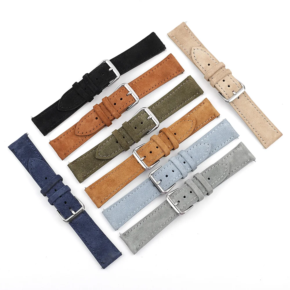 Suede Leather Watchband 18mm 19mm 20mm 22mm 24mm Handmade Stitching Watchstrap Quick Release for Men Women Watch Replacement
Suede Leather Watchband 18mm 19mm 20mm 22mm 24mm Handmade Stitching Watchstrap Quick Release for Men Women Watch Replacement