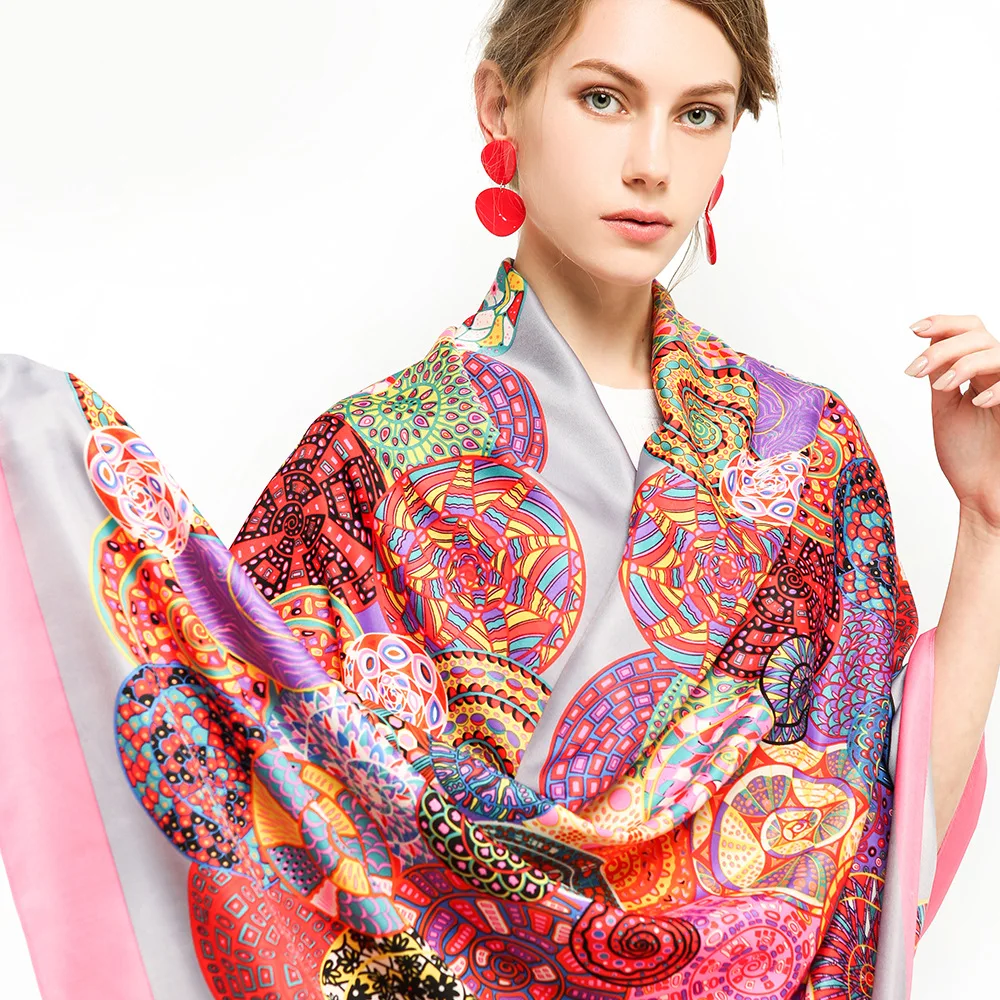 Lady Silk Stole Head Scarves Luxury Women Brand Fashion Scarf Large Shawls Pashmina Hijab Foulard Echarpe Design Print flowers
Lady Silk Stole Head Scarves Luxury Women Brand Fashion Scarf Large Shawls Pashmina Hijab Foulard Echarpe Design Print flowers