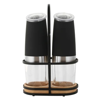 Pepper Mill Electric, Salt and Pepper Grinder Set with Metal Stand, Kitchen Tools Gravity Automatic Spice Mill
Pepper Mill Electric, Salt and Pepper Grinder Set with Metal Stand, Kitchen Tools Gravity Automatic Spice Mill