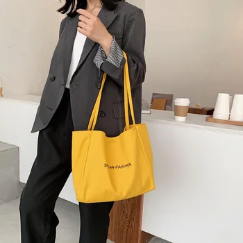 Fashion Large Capacity Shoulder Bag Canvas Handbag Female Shopping Totes Solid Color Shoulder Bag Large Capacity Bag 
Fashion Large Capacity Shoulder Bag Canvas Handbag Female Shopping Totes Solid Color Shoulder Bag Large Capacity Bag