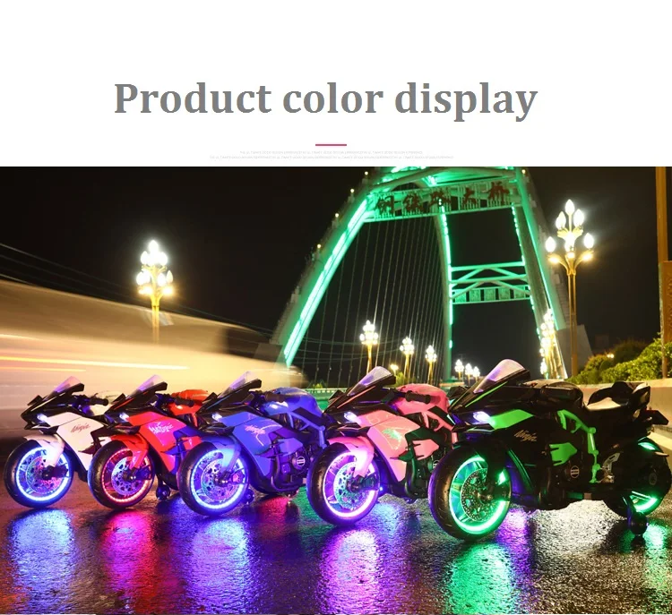 The New 1.1M Long Children Electric Two Wheeled Rechargeable Drive Motorcycle For 3-9 Years Kids Can Take Double Large Toy Car