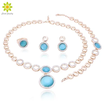 Wedding Dress Jewelry Set for Glamour Women Crystal Jewelry Necklace Earrings Bracelet Ring Set Gold color Girl Gift
Wedding Dress Jewelry Set for Glamour Women Crystal Jewelry Necklace Earrings Bracelet Ring Set Gold color Girl Gift