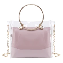 Aelicy 2019 diseño de lujo bolso de mano de mujer bolso de cubo de gelatina transparente pequeño hombro femenino cadena Crossbody bolsos de mensajero 1111(China)