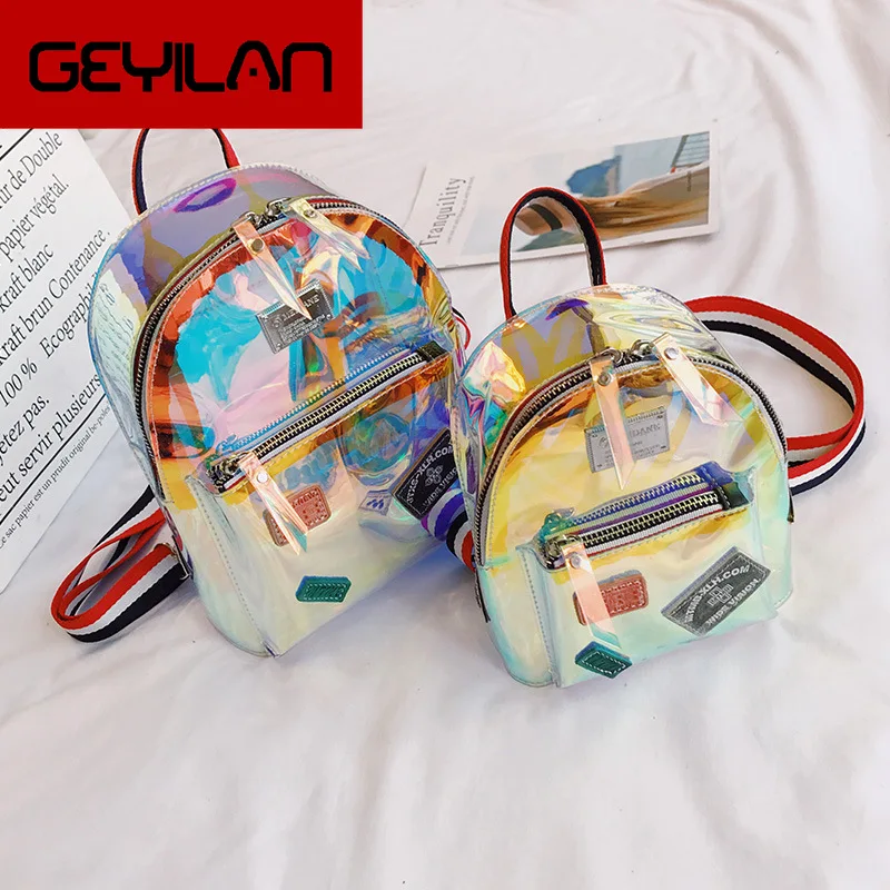 Laser Transparent Coloured Ribbon Both Shoulders Package Transparent Sandy Beach Travel Backpack
Laser Transparent Coloured Ribbon Both Shoulders Package Transparent Sandy Beach Travel Backpack