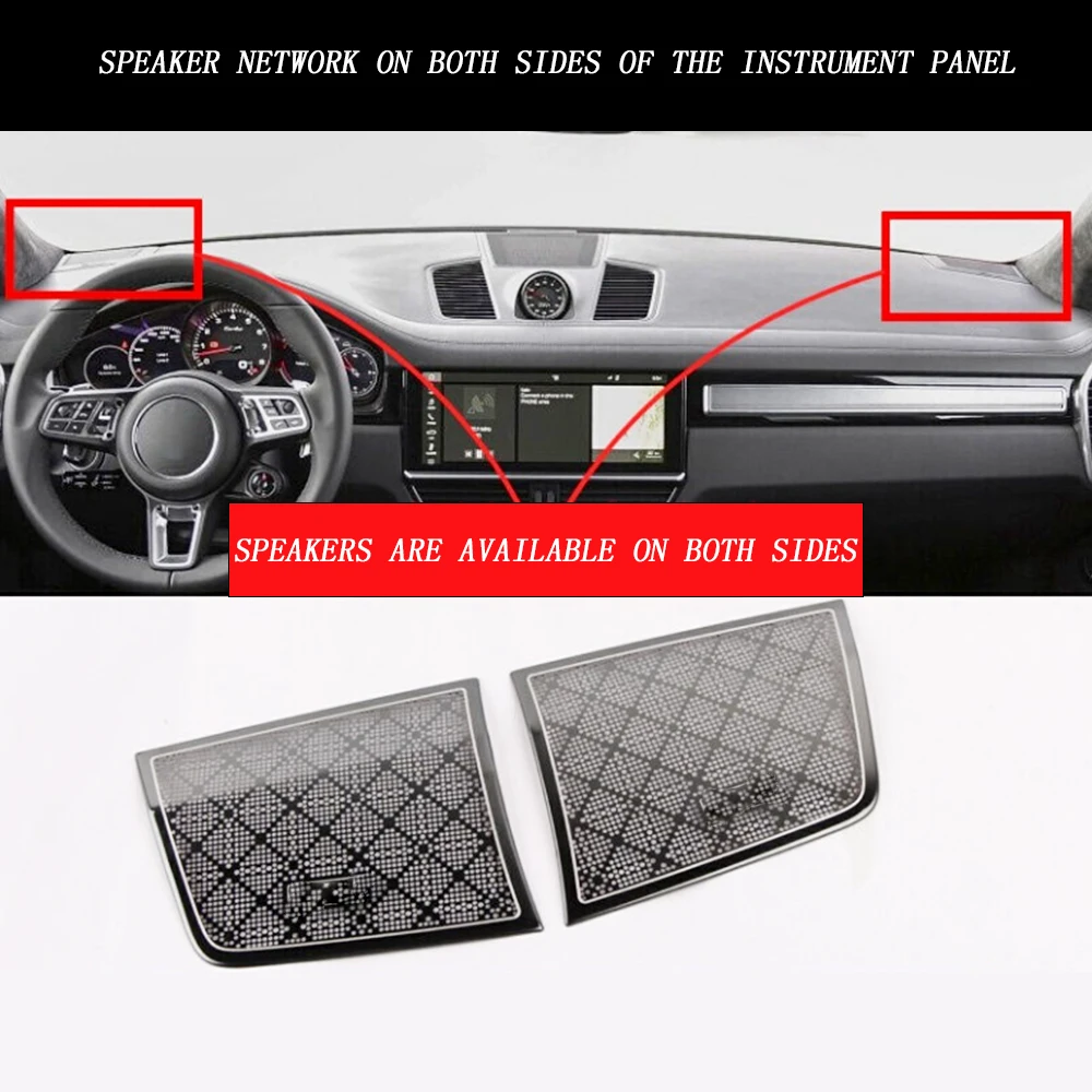 Car left and right dashboard speaker cover For Porsche Cayenne 9YA series center console loudspeaker casing horn lid trumpet
Car left and right dashboard speaker cover For Porsche Cayenne 9YA series center console loudspeaker casing horn lid trumpet