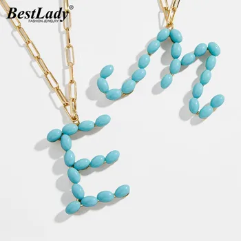 Best Lady Bohemain Fashion Blue Pearls Letter Necklaces for Women Elegant Luxury Link Collar Choker Necklaces Jewelry Party Ins 
Best Lady Bohemain Fashion Blue Pearls Letter Necklaces for Women Elegant Luxury Link Collar Choker Necklaces Jewelry Party Ins