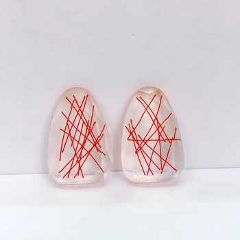 Resin Clear Red Line Irregular Cabochon Flat Back Base Jewelry Component Diy Handmade Material 6pcs
Resin Clear Red Line Irregular Cabochon Flat Back Base Jewelry Component Diy Handmade Material 6pcs