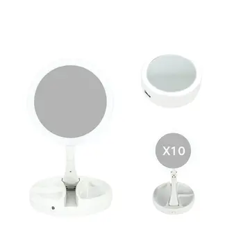 2 Face Makeup Mirror LED Mirror 10X Magnifying Desktop Countertop Brightness Adjustable Recharge Batteries Mirror Storage Box
2 Face Makeup Mirror LED Mirror 10X Magnifying Desktop Countertop Brightness Adjustable Recharge Batteries Mirror Storage Box
