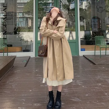 SHENGPALAE 2020 New Autumn Windbreaker Long Sleeve Turn-down Collar Khaki Over-the-knee Loose-fitting Mid-length Coat ZA5044
SHENGPALAE 2020 New Autumn Windbreaker Long Sleeve Turn-down Collar Khaki Over-the-knee Loose-fitting Mid-length Coat ZA5044