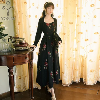 YOSIMI 2020 Floral Embroidery Black Long Women Dress Full Sleeve Evening Party Night Dress Ankle-Length Vintage Dress Jacquard
YOSIMI 2020 Floral Embroidery Black Long Women Dress Full Sleeve Evening Party Night Dress Ankle-Length Vintage Dress Jacquard