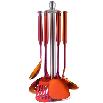 7PCS/Set Stainless Steel Kitchen Utensils with Holder Cooking Tools Set Turner Ladle Spoon for Restaurant Kitchenware-Color
7PCS/Set Stainless Steel Kitchen Utensils with Holder Cooking Tools Set Turner Ladle Spoon for Restaurant Kitchenware-Color