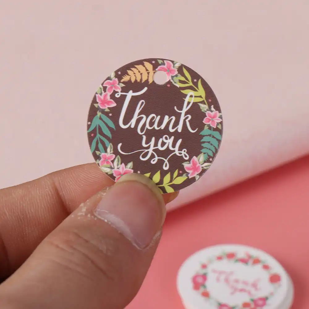 pcs thank you kraft paper label gift tags garment hang tag party