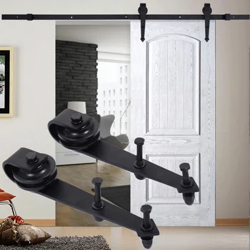 Double Roller Carbon Steel Hanging Door Bracket Slider Guide Sliding Wheel New
