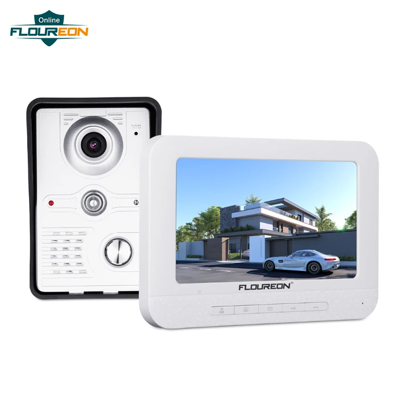 FLOUREON Video Door Phone System with 7 Inch Colour TFT LCD Monitor IR LED Night Vision Camera for Private Houses Villas Offices
FLOUREON Video Door Phone System with 7 Inch Colour TFT LCD Monitor IR LED Night Vision Camera for Private Houses Villas Offices