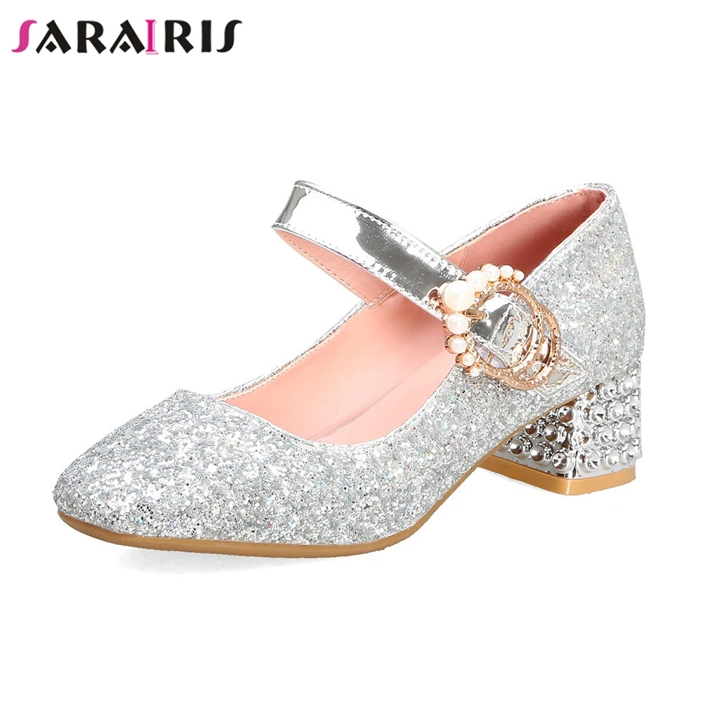 SARAIRIS New Big Size 28-43 Sweet Shallow Mary Janes Pumps Women 2019 Autumn Party Wedding Glitters Shoes Woman Med Heels 
SARAIRIS New Big Size 28-43 Sweet Shallow Mary Janes Pumps Women 2019 Autumn Party Wedding Glitters Shoes Woman Med Heels
