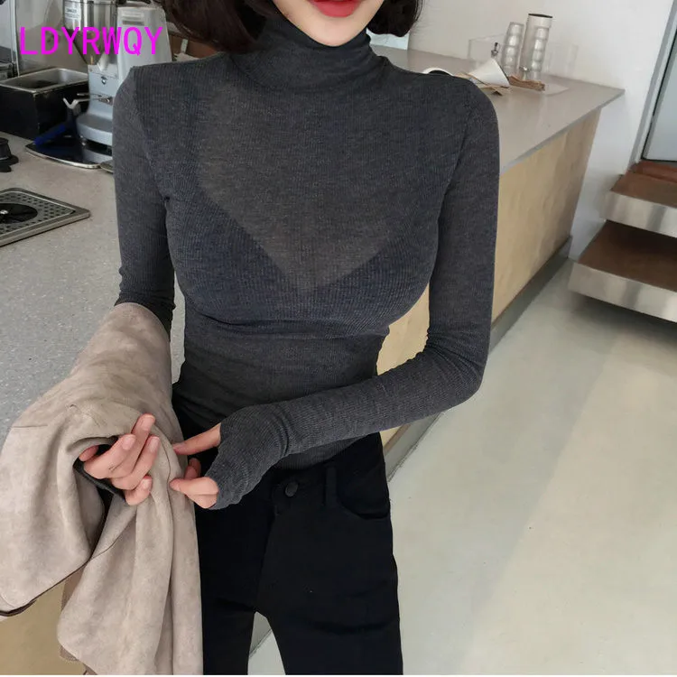 2019 new Korean autumn and winter new heart machine micro transparent elegant thread high collar slim bottoming sweater
2019 new Korean autumn and winter new heart machine micro transparent elegant thread high collar slim bottoming sweater