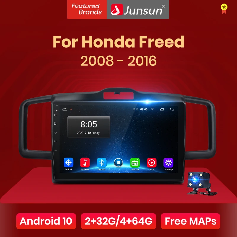 Junsun V1 Android 10.0 DSP CarPlay Car Radio Multimedia Video Player Auto Stereo GPS For Honda Freed 2008 - 2016 2 din dvd 
Junsun V1 Android 10.0 DSP CarPlay Car Radio Multimedia Video Player Auto Stereo GPS For Honda Freed 2008 - 2016 2 din dvd