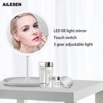 AiLESEN LED Lights Touch Screen Makeup Mirror USB charger Desktop Vanity Mirror with Mini 10times Magnification mirror
AiLESEN LED Lights Touch Screen Makeup Mirror USB charger Desktop Vanity Mirror with Mini 10times Magnification mirror