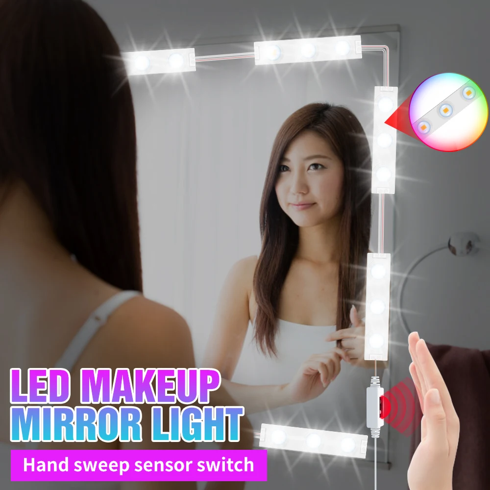 Hand Sweep Sensor Makeup Lamp USB Vanity Light LED Wall Lamp LED Hollywood Cosmetic Lights 2 6 10 14 Modules Dressing Table Lamp
Hand Sweep Sensor Makeup Lamp USB Vanity Light LED Wall Lamp LED Hollywood Cosmetic Lights 2 6 10 14 Modules Dressing Table Lamp