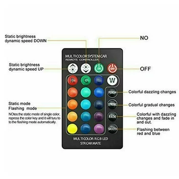W/RF Remote Control Atmosphere light Parking Lights RGB-5050 Three-Color Mode 2pcs Accessoires Parts
W/RF Remote Control Atmosphere light Parking Lights RGB-5050 Three-Color Mode 2pcs Accessoires Parts