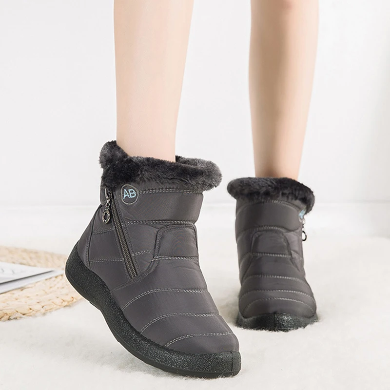 Rimocy grosso quente de pelúcia à prova dwaterproof água mulher botas de neve mulher plus size 43 não deslizamento plataforma tornozelo botas inverno algodão acolchoado sapatos