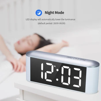 Digital Alarm Clock Touch Control Mirror Clock USB Big LED Display Desktop Alarm Clock Snooze Function Adjustable LED Luminance
Digital Alarm Clock Touch Control Mirror Clock USB Big LED Display Desktop Alarm Clock Snooze Function Adjustable LED Luminance