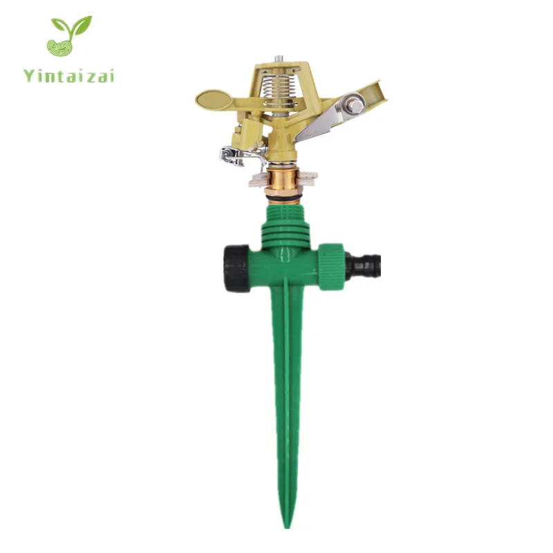 Фото 1/2“ 3/4" Zinc Alloy Impact Sprinkler Head With Plastic Stake Perfect for Watering Large Gardens Accessories | Дом и сад