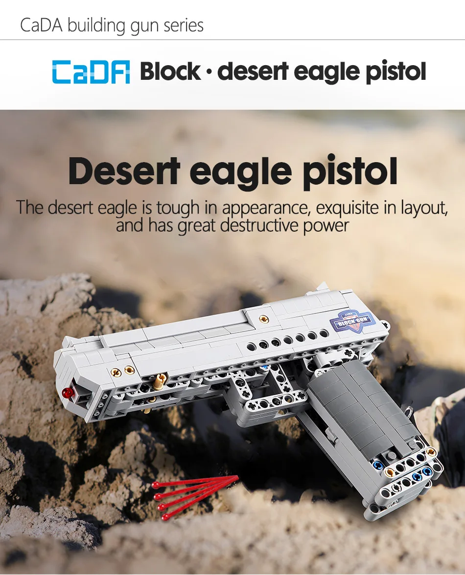 Hipac 412PCs Building Blocks Machine Gun Pistol Desert Eagle CS Go UZI Gun Model Blocks Building Technic Toys for Children Kids