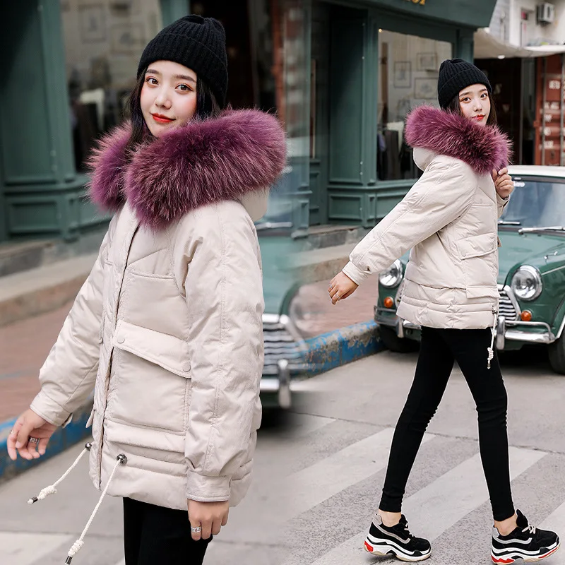 Korean-style Large Fur Collar Short Parka Loose-Fit Cotton-padded Clothes Thick Winter Style Large Size Cotton Coat WOMEN'S Dres
Korean-style Large Fur Collar Short Parka Loose-Fit Cotton-padded Clothes Thick Winter Style Large Size Cotton Coat WOMEN'S Dres