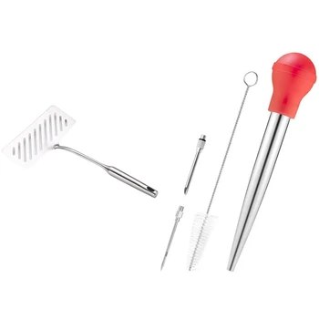 4Pcs Turkey Baster Turkey Seasoning Pump Drip Oil Seasoning Tube with Stainless Steel Wide Fried Fish Spatulas
4Pcs Turkey Baster Turkey Seasoning Pump Drip Oil Seasoning Tube with Stainless Steel Wide Fried Fish Spatulas