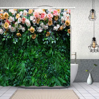 Douchegordijn Green Plant Shower Curtain Bamboo Waterproof Green Shower Curtain with Hooks Landscape for Bathroom Decor Gifts 
Douchegordijn Green Plant Shower Curtain Bamboo Waterproof Green Shower Curtain with Hooks Landscape for Bathroom Decor Gifts