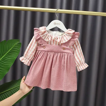 Toddler Autumn Ruffle Collar Skirt Baby Fake Two-piece Lace Sweet Fashionable A- Line Dress Above Knee, Mini Plaid Cotton Casual
Toddler Autumn Ruffle Collar Skirt Baby Fake Two-piece Lace Sweet Fashionable A- Line Dress Above Knee, Mini Plaid Cotton Casual