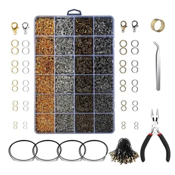 24 Grid Jewelry Accessories Combination Set Ring Opening and Closing Buckle Lobster Buckle DIY Necklace Bracelet Earrings Making
24 Grid Jewelry Accessories Combination Set Ring Opening and Closing Buckle Lobster Buckle DIY Necklace Bracelet Earrings Making