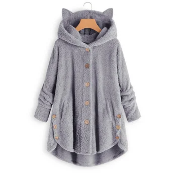 Women Fluffy Coat Loose Hoodie Sweatshirt Solid Winter Kawaii Cat Ear Hooded Coat Buttons Fleece Jackets Tracksuit Coat
Women Fluffy Coat Loose Hoodie Sweatshirt Solid Winter Kawaii Cat Ear Hooded Coat Buttons Fleece Jackets Tracksuit Coat