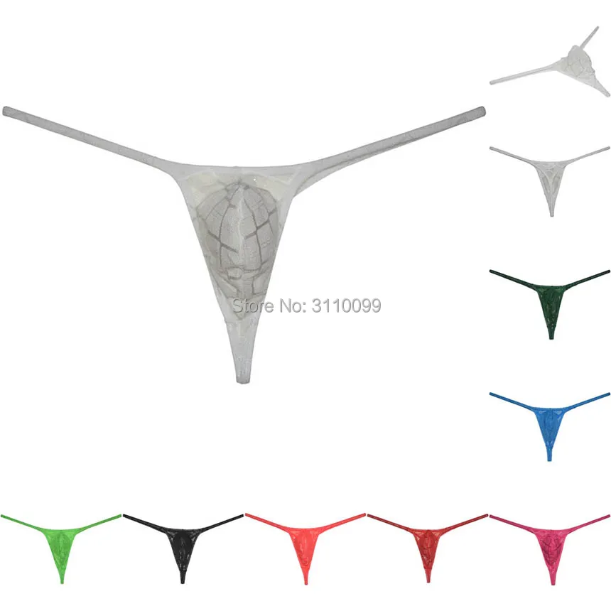 

Men's See-through Tempting Tangas Micro String Thong Minimal Coverage Underwear