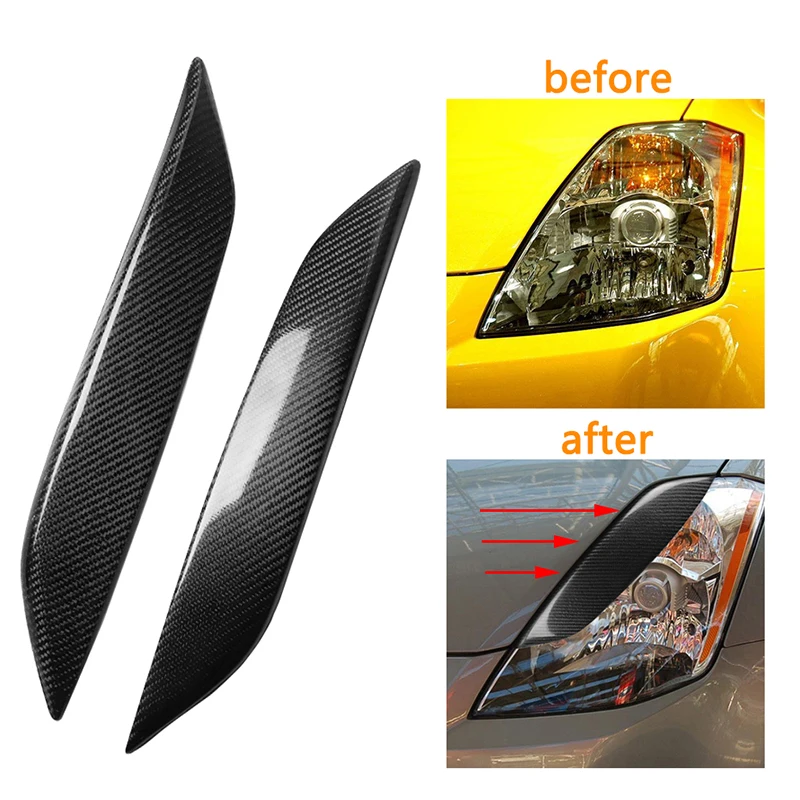 1 Pair For NISSAN 03-09 350Z Z33 FAIRLADY Carbon Fiber Car Front Headlight Eyebrows Eyelid Cover Sticker Replacement Accessories
1 Pair For NISSAN 03-09 350Z Z33 FAIRLADY Carbon Fiber Car Front Headlight Eyebrows Eyelid Cover Sticker Replacement Accessories