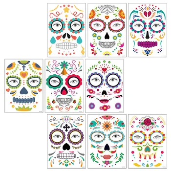 9Pcs Temporary Halloween Face Tattoo Stickers Waterproof Floral Full Facial Waterproof Tattoo Party Favor Supplies
9Pcs Temporary Halloween Face Tattoo Stickers Waterproof Floral Full Facial Waterproof Tattoo Party Favor Supplies
