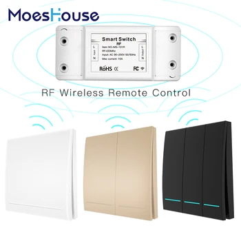 RF 433 Wireless Smart Switch Remote Control Receiver Push Button Controller Wall Panel Transmitter,2 way/3 way Multi-Control
RF 433 Wireless Smart Switch Remote Control Receiver Push Button Controller Wall Panel Transmitter,2 way/3 way Multi-Control