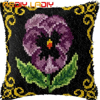 Latch Hook Cushion Purple Pansy Pre-Printed Canvas Cushion Front Acrylic Yarn Crochet Pillow Case Kit Sofa Bed Pillow Home Decor
Latch Hook Cushion Purple Pansy Pre-Printed Canvas Cushion Front Acrylic Yarn Crochet Pillow Case Kit Sofa Bed Pillow Home Decor