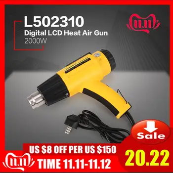 L502310 2000W LCD Digital Electric Hot Air Heat Gun Temperature Fan Adjustable Shrink Wrap Paint Stripper DIY Tool + Nozzle
L502310 2000W LCD Digital Electric Hot Air Heat Gun Temperature Fan Adjustable Shrink Wrap Paint Stripper DIY Tool + Nozzle