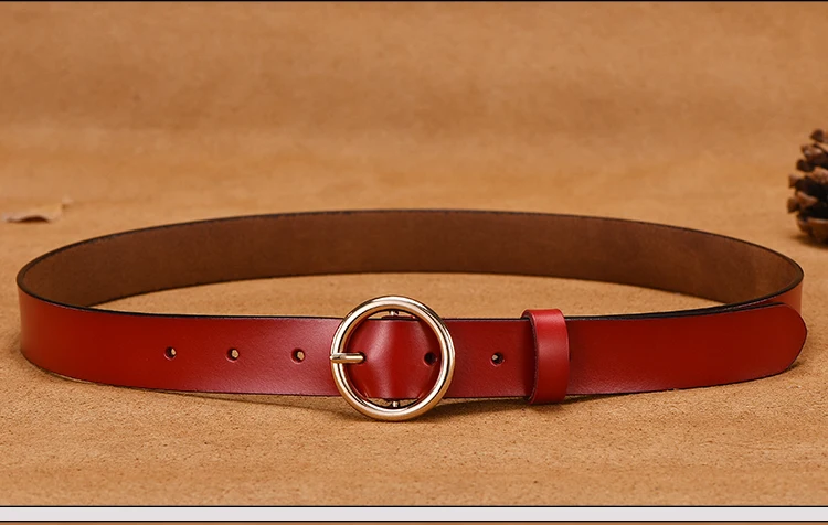 CARTELO Female The New classic retro fashion all-match leather belt light body paint round buckle belt simple Circle Pin Buckles CARTELO Female The New classic retro fashion all-match leather belt light body paint round buckle belt simple Circle Pin Buckles