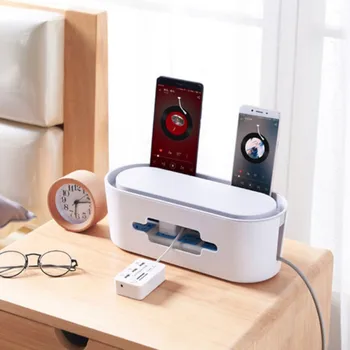 Cable Storage Box Organizer Container with Phone Holder for Small Power Strips, Surge Protector, USB Hubs, Protectors, Chargers,
Cable Storage Box Organizer Container with Phone Holder for Small Power Strips, Surge Protector, USB Hubs, Protectors, Chargers,