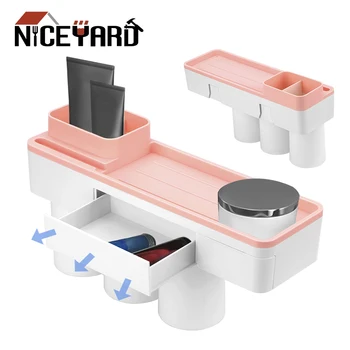 NICEYARD Wall Mount ToothpasteStorage Organizer Toothbrushes Holder With Cup Magnetic Adsorption Inverted Shelf Toothbrush 
NICEYARD Wall Mount ToothpasteStorage Organizer Toothbrushes Holder With Cup Magnetic Adsorption Inverted Shelf Toothbrush