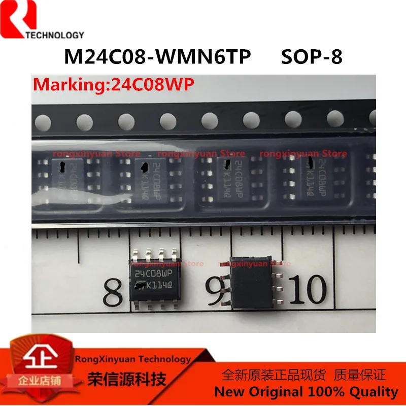 

10 pcs/lot M24C08-WMN6TP SOP-8 M24C08-WMN6 24C08WP 24C08 M24C08 8Kbit Serial I2C Bus EEPROM 100% New original