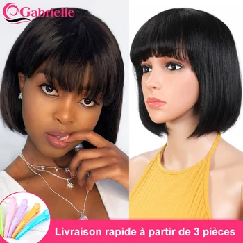 Gabrielle Straight Bob Human Hair Wigs with Bangs Brazilian Human Hair Short Bob Wig with Bangs Remy Hair Pixie Cut Wigs
Gabrielle Straight Bob Human Hair Wigs with Bangs Brazilian Human Hair Short Bob Wig with Bangs Remy Hair Pixie Cut Wigs