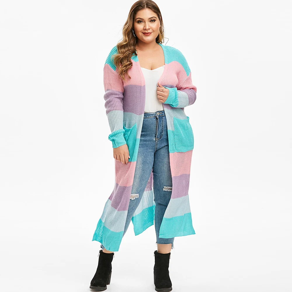 ROSEGAL Plus Size Women Cardigan Drop Shoulder Slit Side Colorblock Cardigan Casual Long Sleeve Split Pocket Longline Sweater
ROSEGAL Plus Size Women Cardigan Drop Shoulder Slit Side Colorblock Cardigan Casual Long Sleeve Split Pocket Longline Sweater