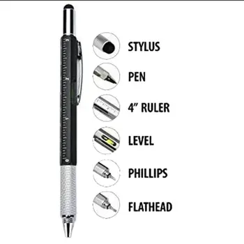 6 in 1 Multifunction Tech Tool 0.1cm Black Ink Ballpoint Pen with Ruler and Two-head Screwdriver for Everyone
6 in 1 Multifunction Tech Tool 0.1cm Black Ink Ballpoint Pen with Ruler and Two-head Screwdriver for Everyone