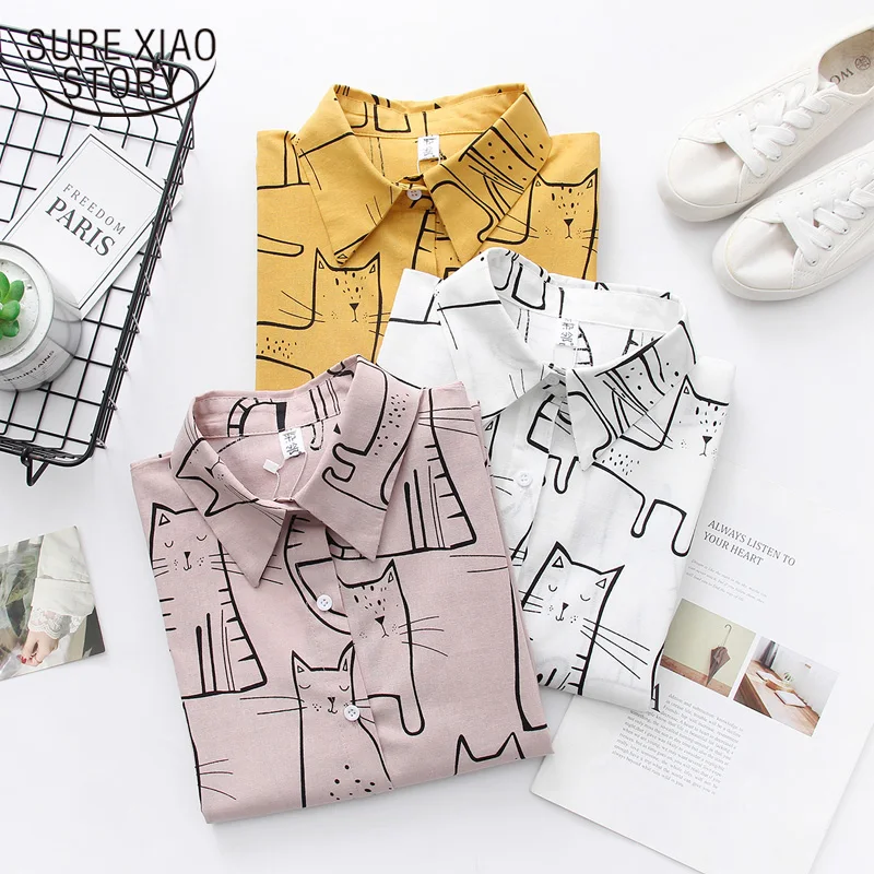 2019 Casual Fashion Vintage Autumn Women Long Sleeve Shirts Cute Cat Print Shirt Female Loose Blouses Girl Ladies Tops 6828 50
2019 Casual Fashion Vintage Autumn Women Long Sleeve Shirts Cute Cat Print Shirt Female Loose Blouses Girl Ladies Tops 6828 50