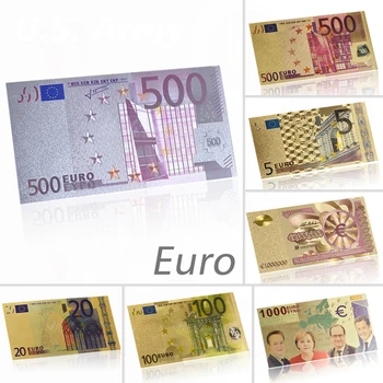 

WR Colored Euro 500 Fake Banknotes Silver Foil Euro Banknote Bill Paper Money Collection Banknotes for Souvenir Gift Dropshiping